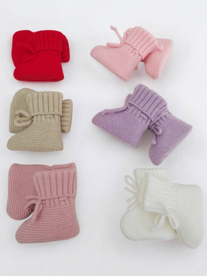 Knit Booties, White: 0 - 6 mo.