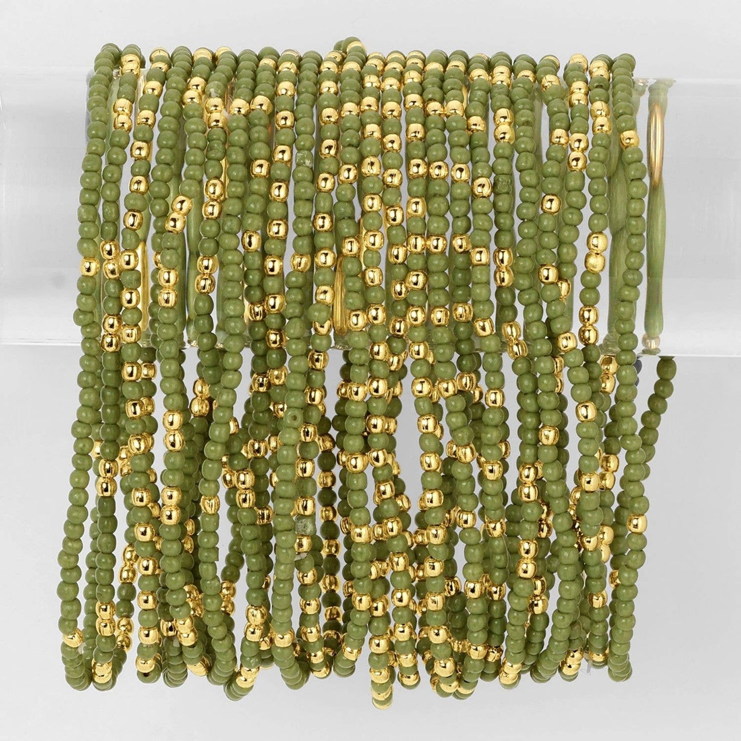 Iris espléndido - Juego de 24 pulseras de cuentas de semillas de 2 mm de color liso