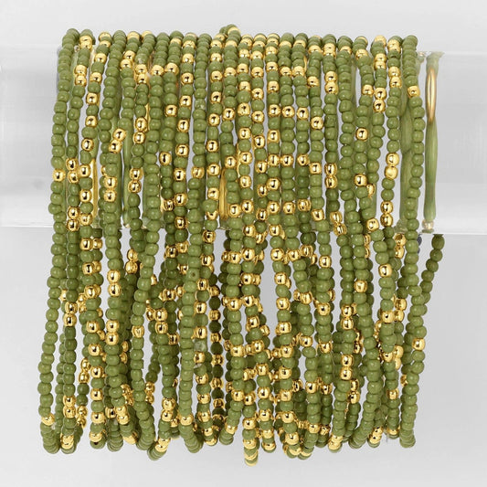 Iris espléndido - Juego de 24 pulseras de cuentas de semillas de 2 mm de color liso