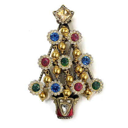 Joyería Sweet Romance - Broche retro de árbol de Navidad de los años 40 P239