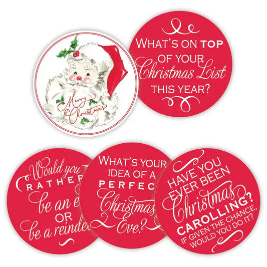 Christmas Red Santa Conversation Coasters Paper Coaster