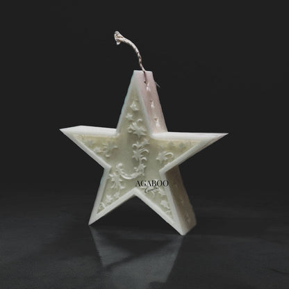 Mandala Crescent Moon Star Candle 5x5in - Religion