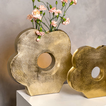 Gold Flower Shaped Vase -Large