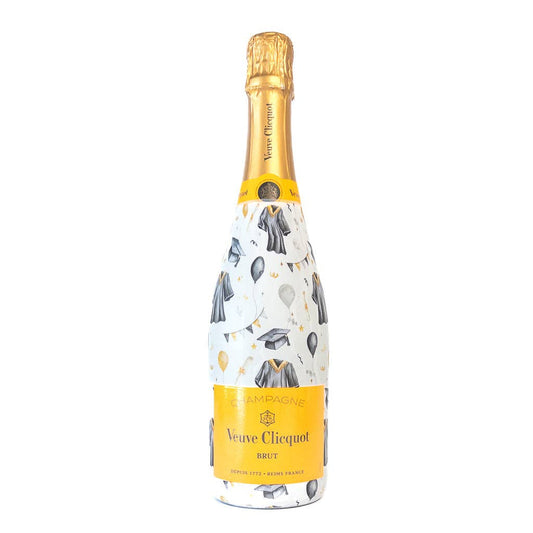 Black and Gold Graduation - Champagne Wrap