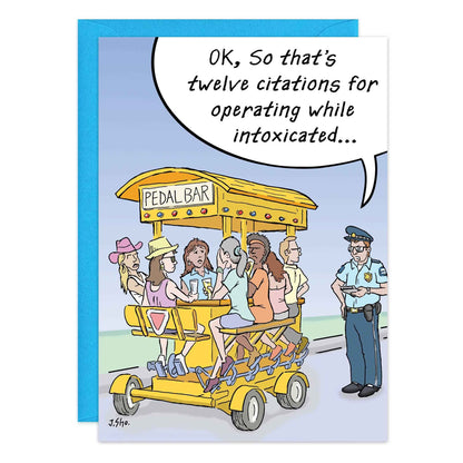 Drunk Pedal Bar Bust Birthday Card - 9484