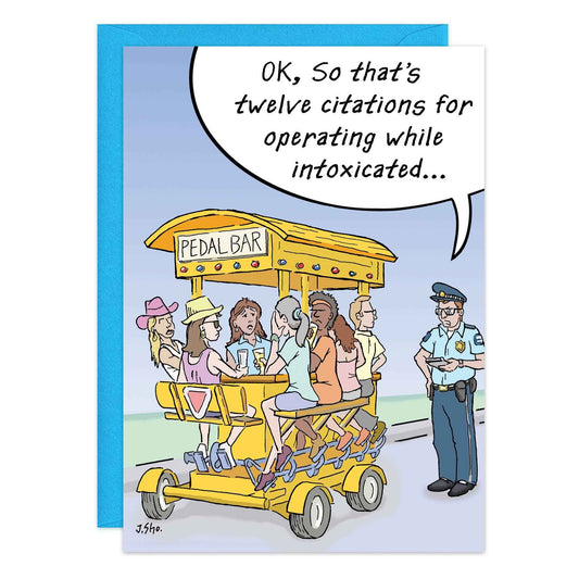 Drunk Pedal Bar Bust Birthday Card - 9484