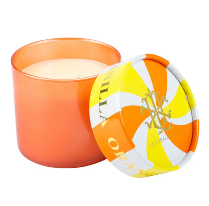 Orange Vanilla 2 Wick Candle with Decorative Lid