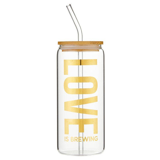 Santa Barbara Design Studio by Creative Brands - Glass Cold Brew Tumbler - Love is Brewing