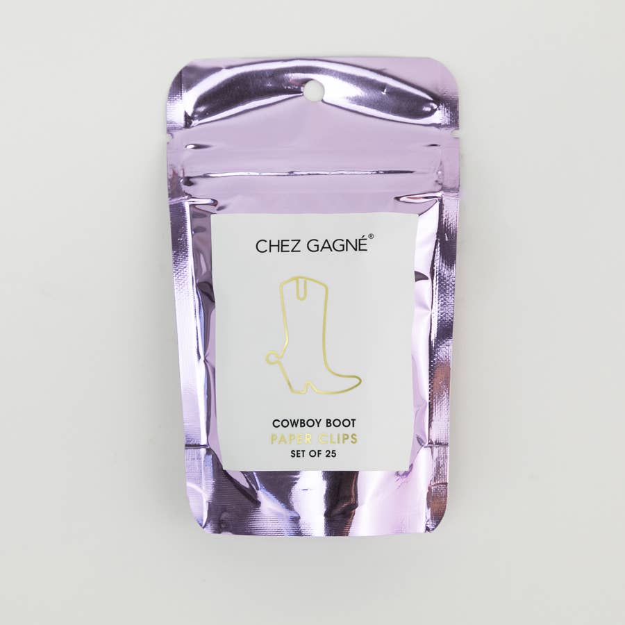 Bota de vaquero - Clips de papel chapados en oro únicos - Paquete de 25