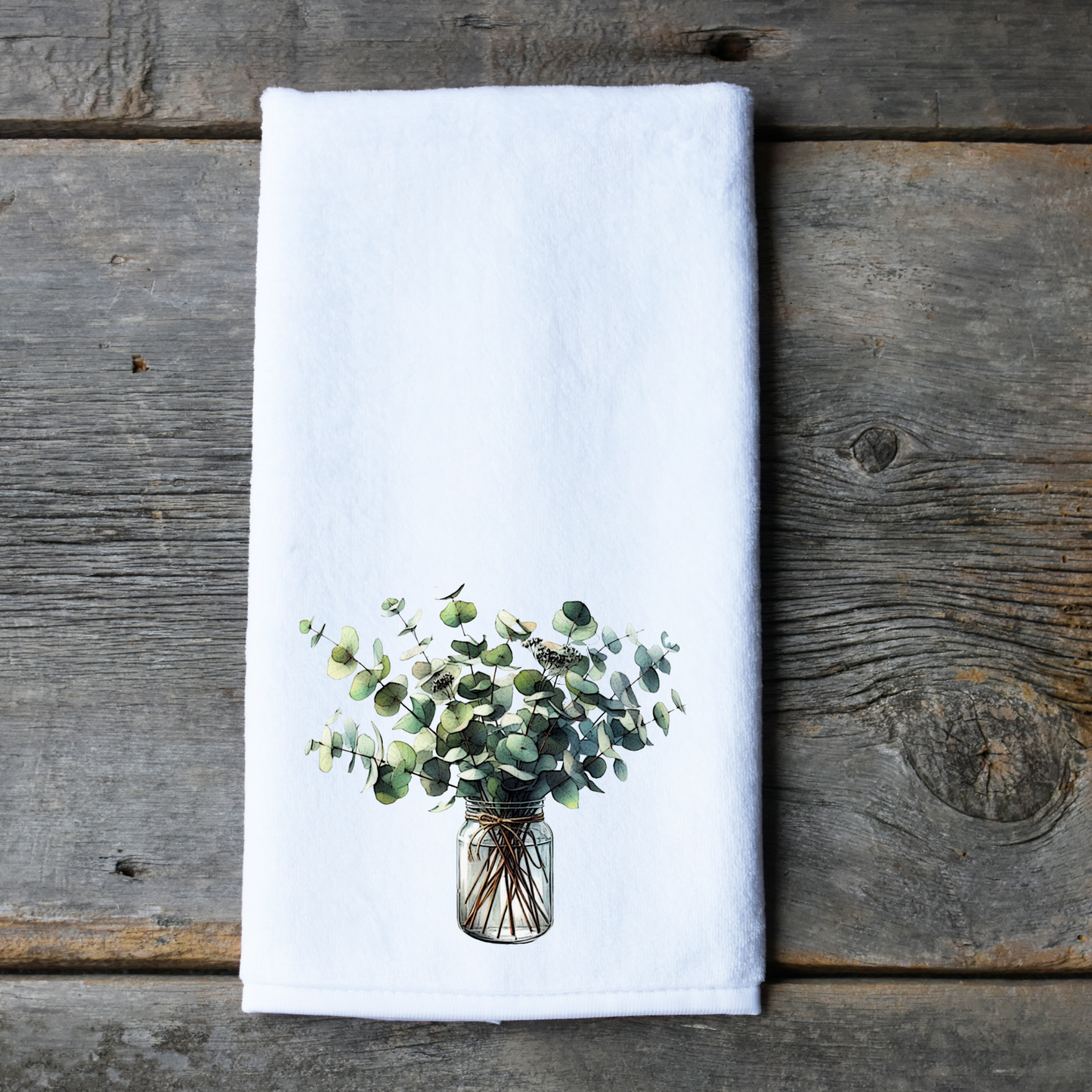 Eucalyptus Hand Towel, Botanical Bath Accent, Powder Room