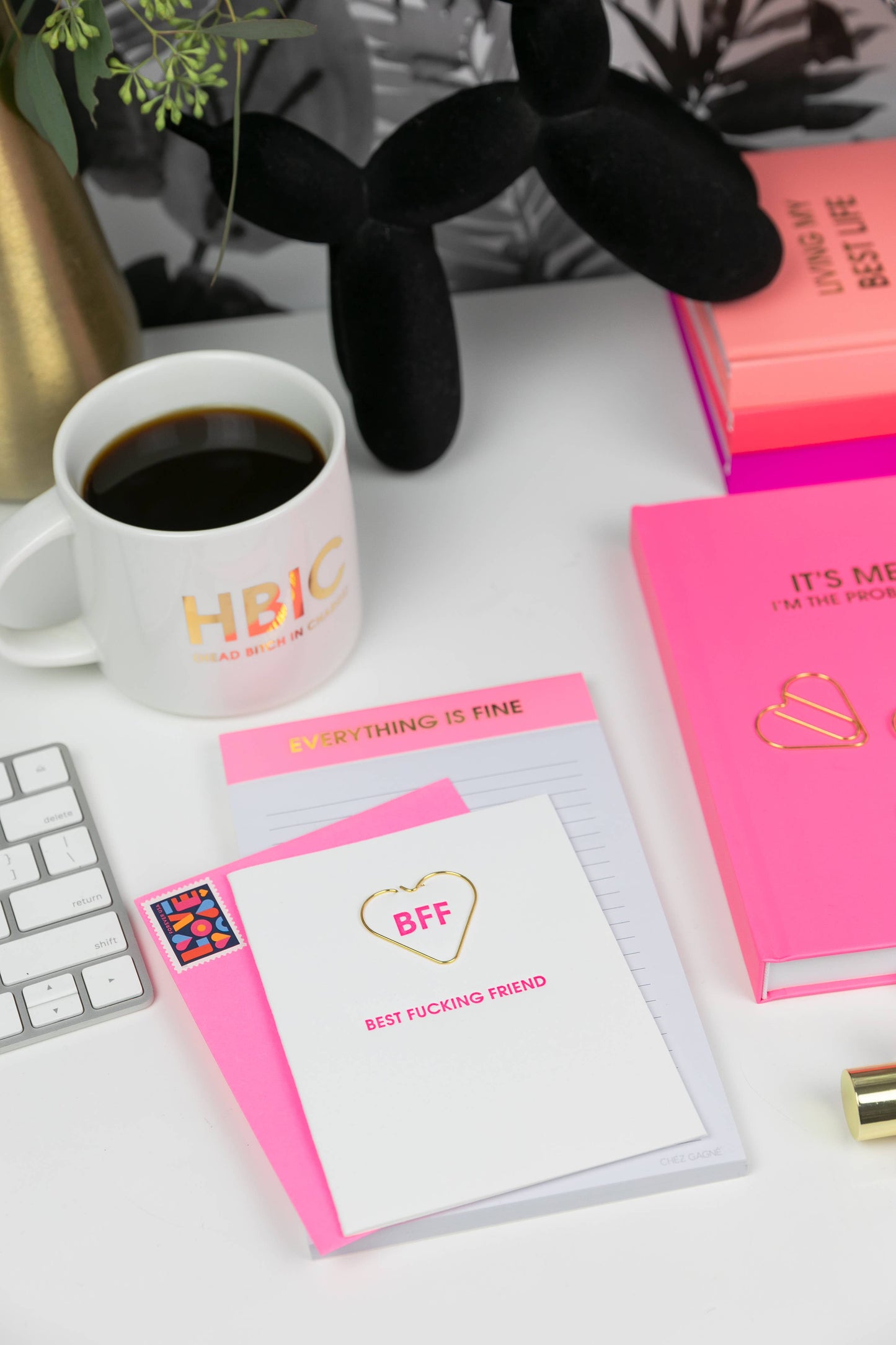 Chez Gagné - Everything Is Fine - Lined Notepad - Pink - 65 perforated pages - 5x8