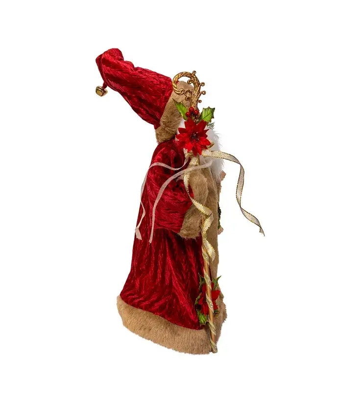 18" Elegant Red Santa Tablepiece