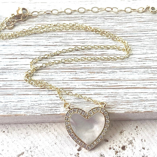 Pearl heart shell Necklace