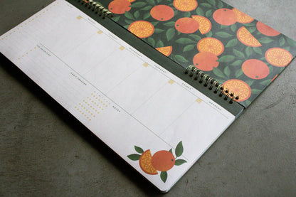 Oranges Hardcover 2 Year Undated Wire-O Desk Planner