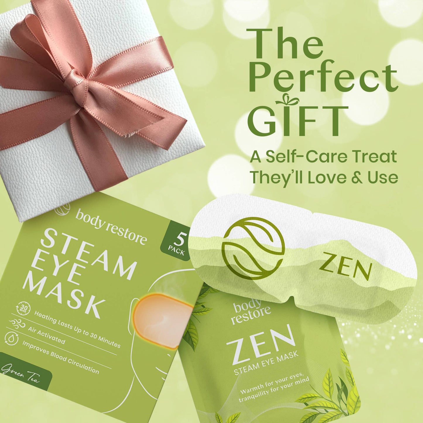 body restore - Green Tree Steam Eye Mask (5 pack)