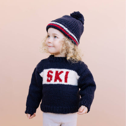 Suéter de esquí azul marino | Suéter de invierno para la nieve para bebés y niños