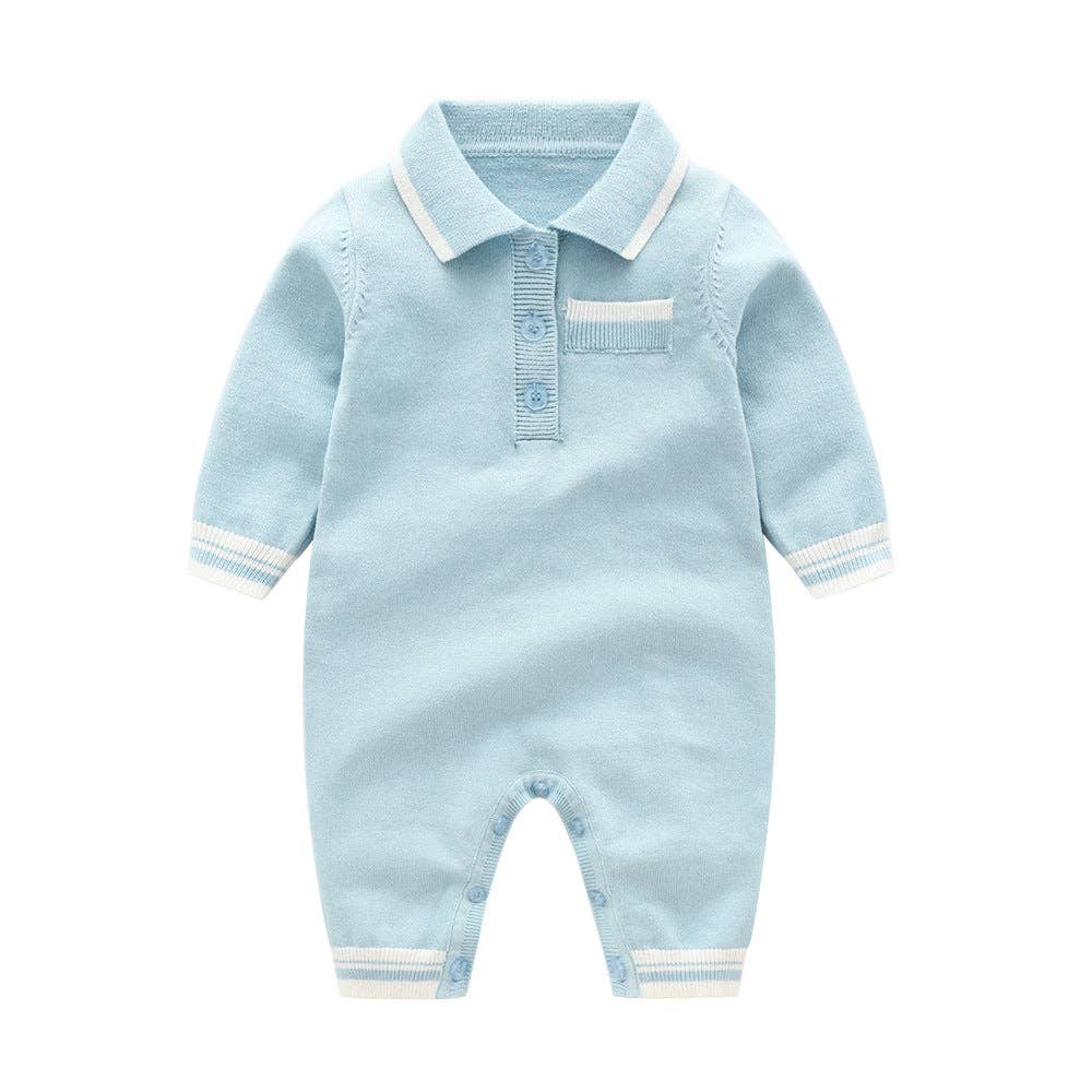 Baby Quarter Knitted College Style Rompers