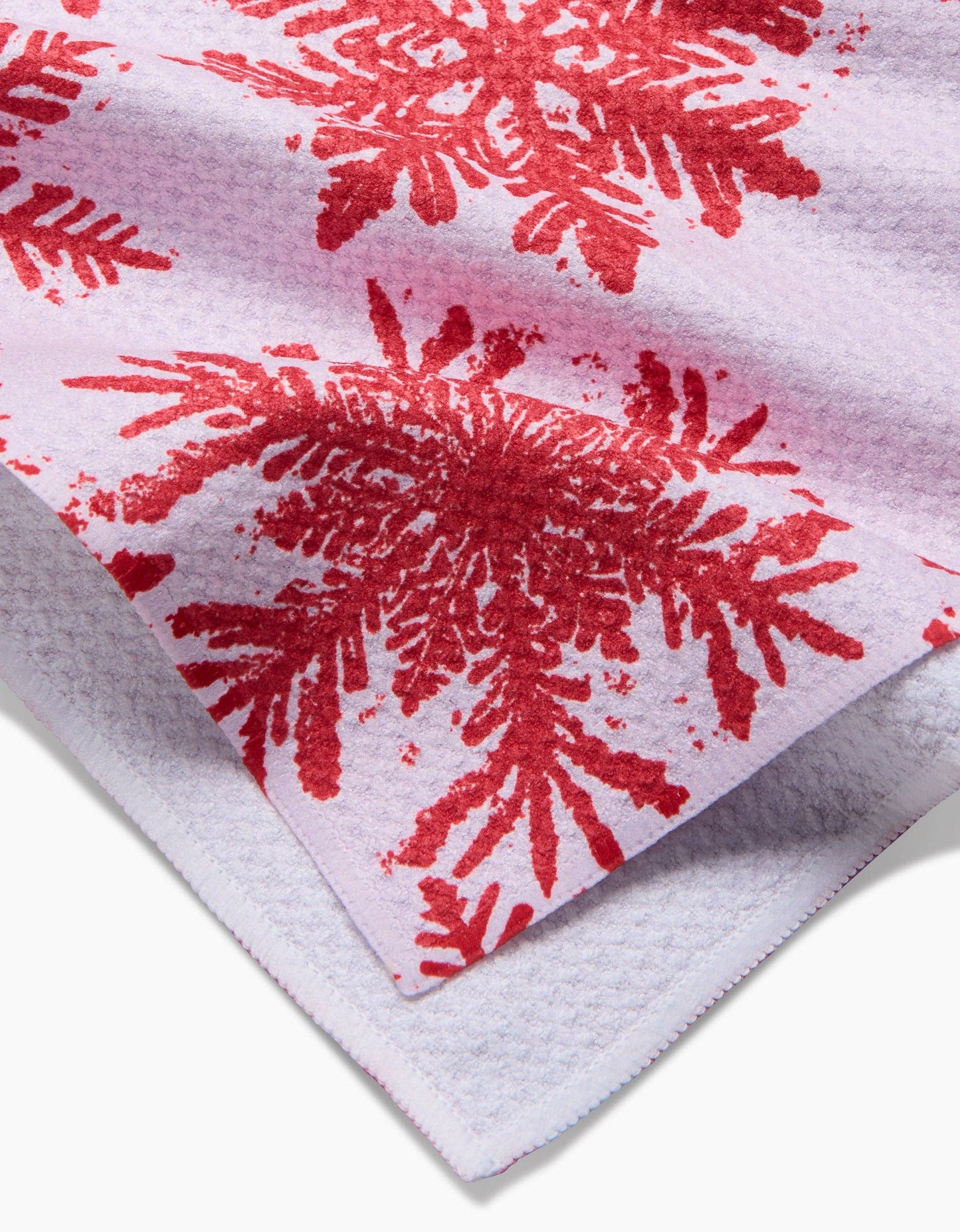 Geometry - Snowy Days Red Tea Towel