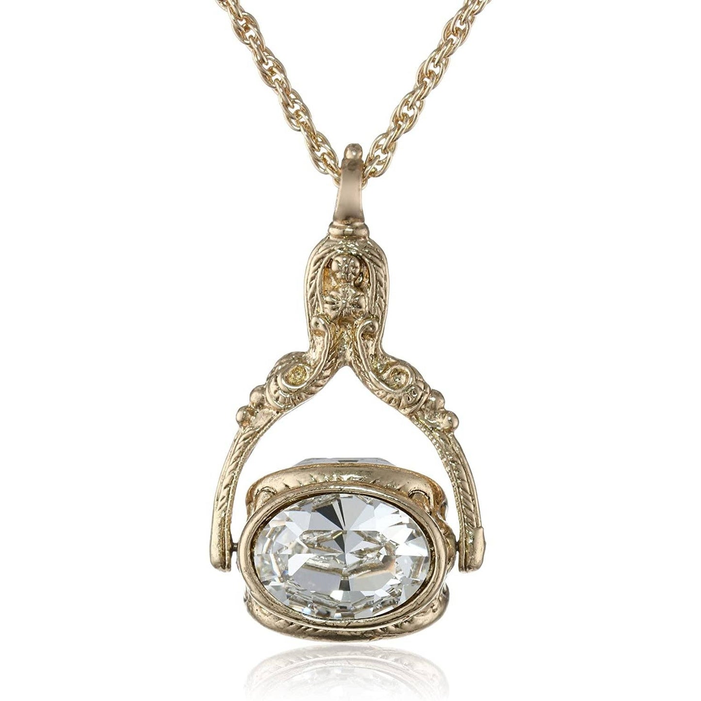 1928 Jewelry - 1928 Jewelry Vintage-Inspired Rotating 3 Sided Crystal