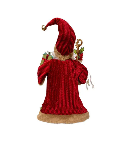 18" Elegant Red Santa Tablepiece
