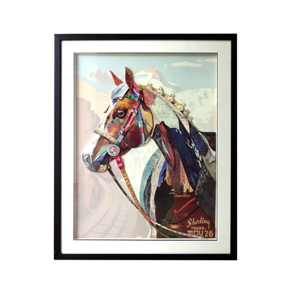 3D Collage Art | Horse w/Bridle (36"x28")