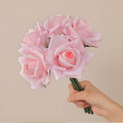 10" Pack of 5 Stems-Moisturized coating Real Touch Rose
