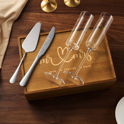 Wedding, Bridal Mr & Mrs Champagne Flutes Gift
