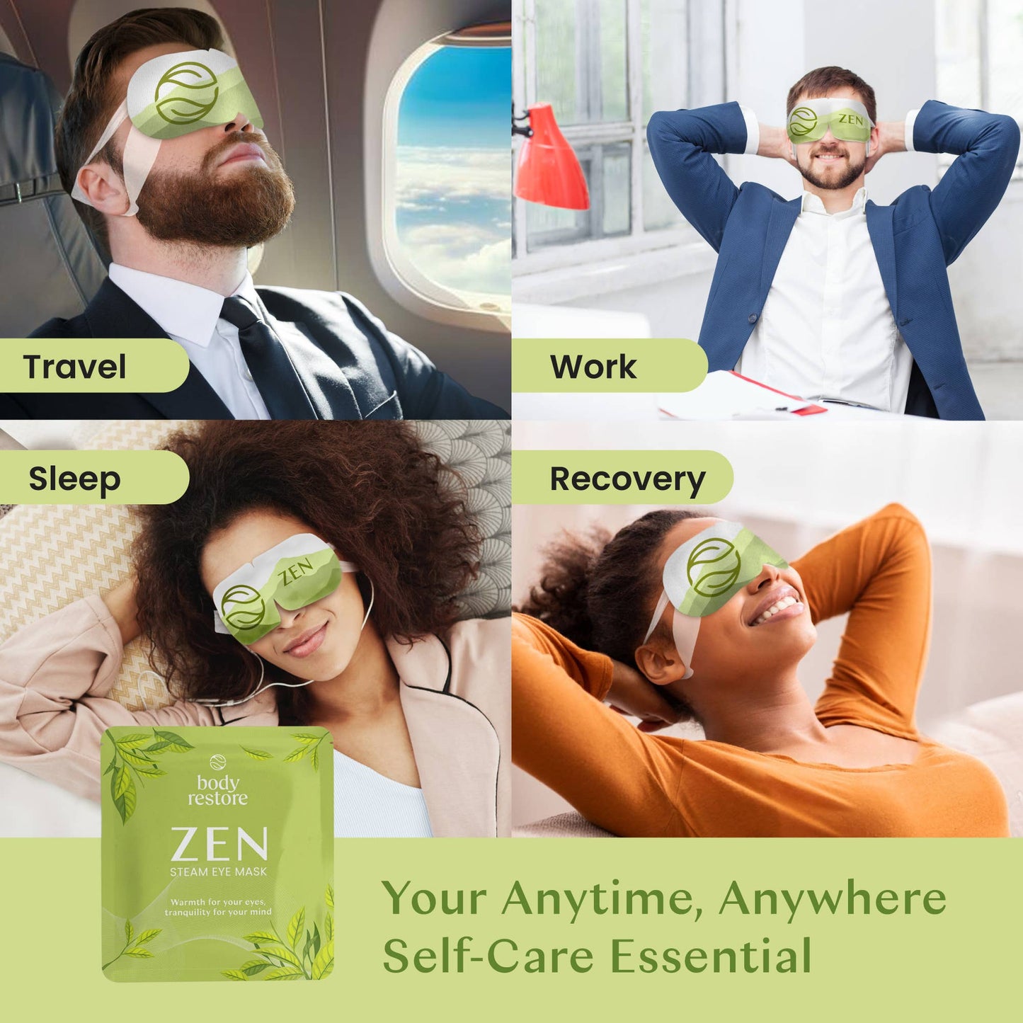 body restore - Green Tree Steam Eye Mask (5 pack)