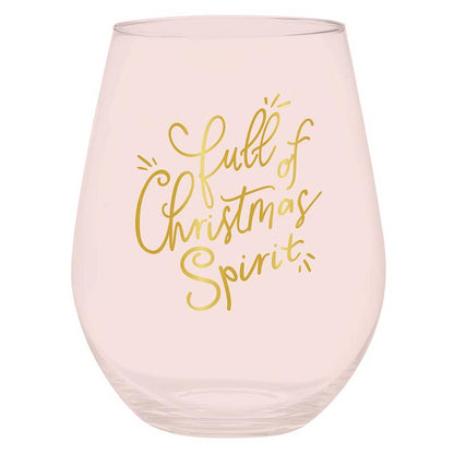 Jumbo Wine Glass SS Christmas Spirit