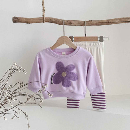 Baby Flowers Embroidery Set: Purple / 12-18M