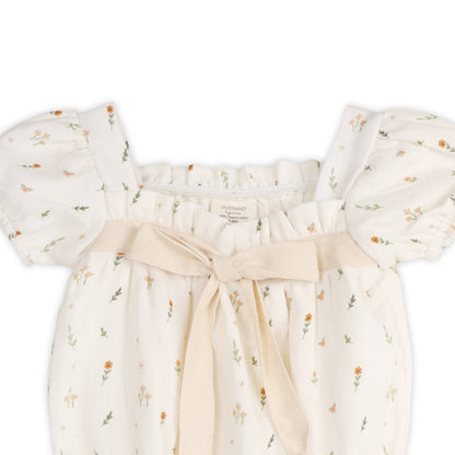 Viverano Organics - Boho Floral Bubble Baby Romper (Organic Muslin)