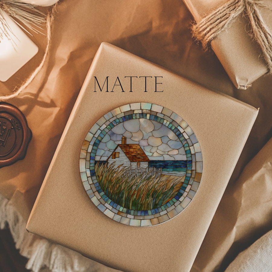Coastal Cottage Mosaic Ceramic Coaster SET OF 4