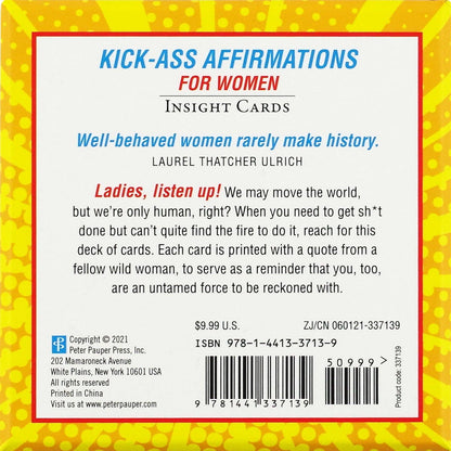 Tarjetas de información con afirmaciones geniales para mujeres
