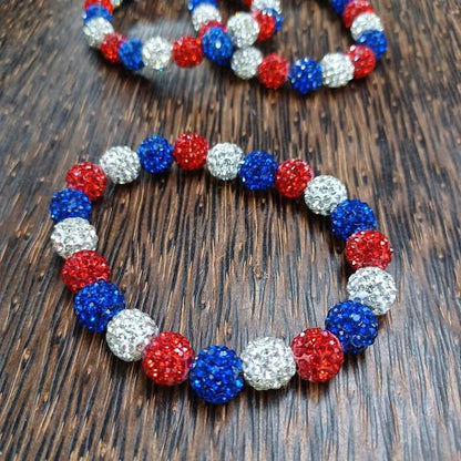 Patriotic Bling Stretchy Bracelet