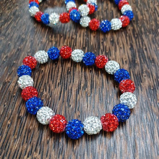 Patriotic Bling Stretchy Bracelet