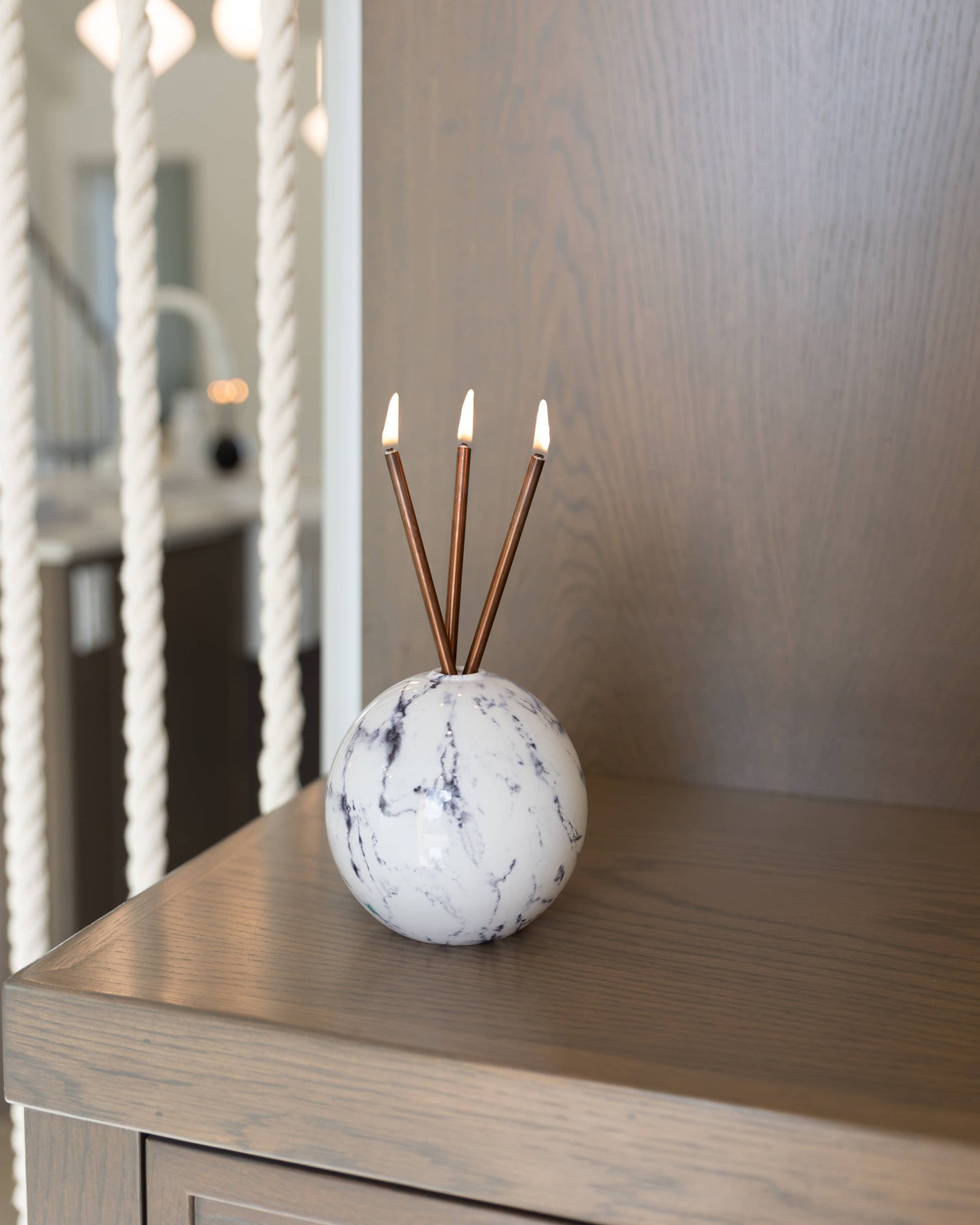 Neva White Marble Vase for Everlasting Candles