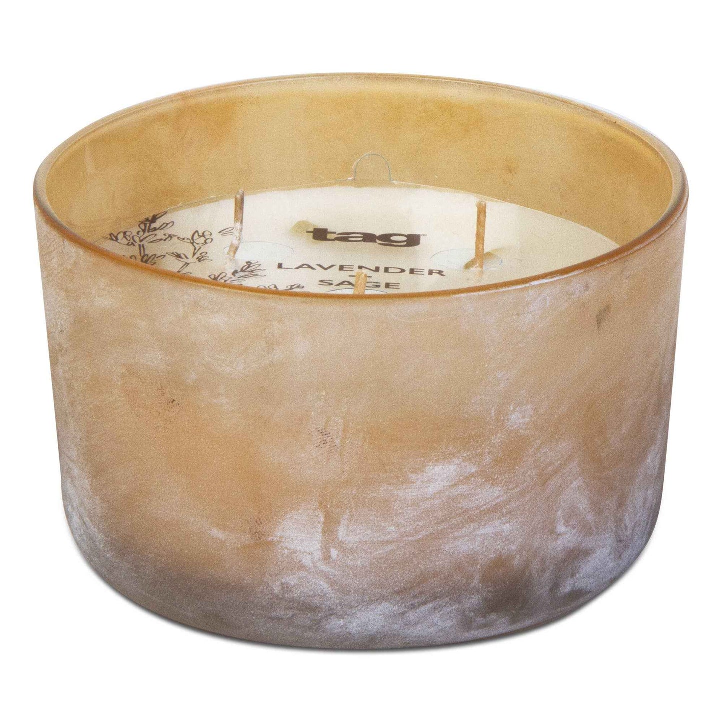 Sunrise Lavender Sage Soy blend Candle Blush Glass