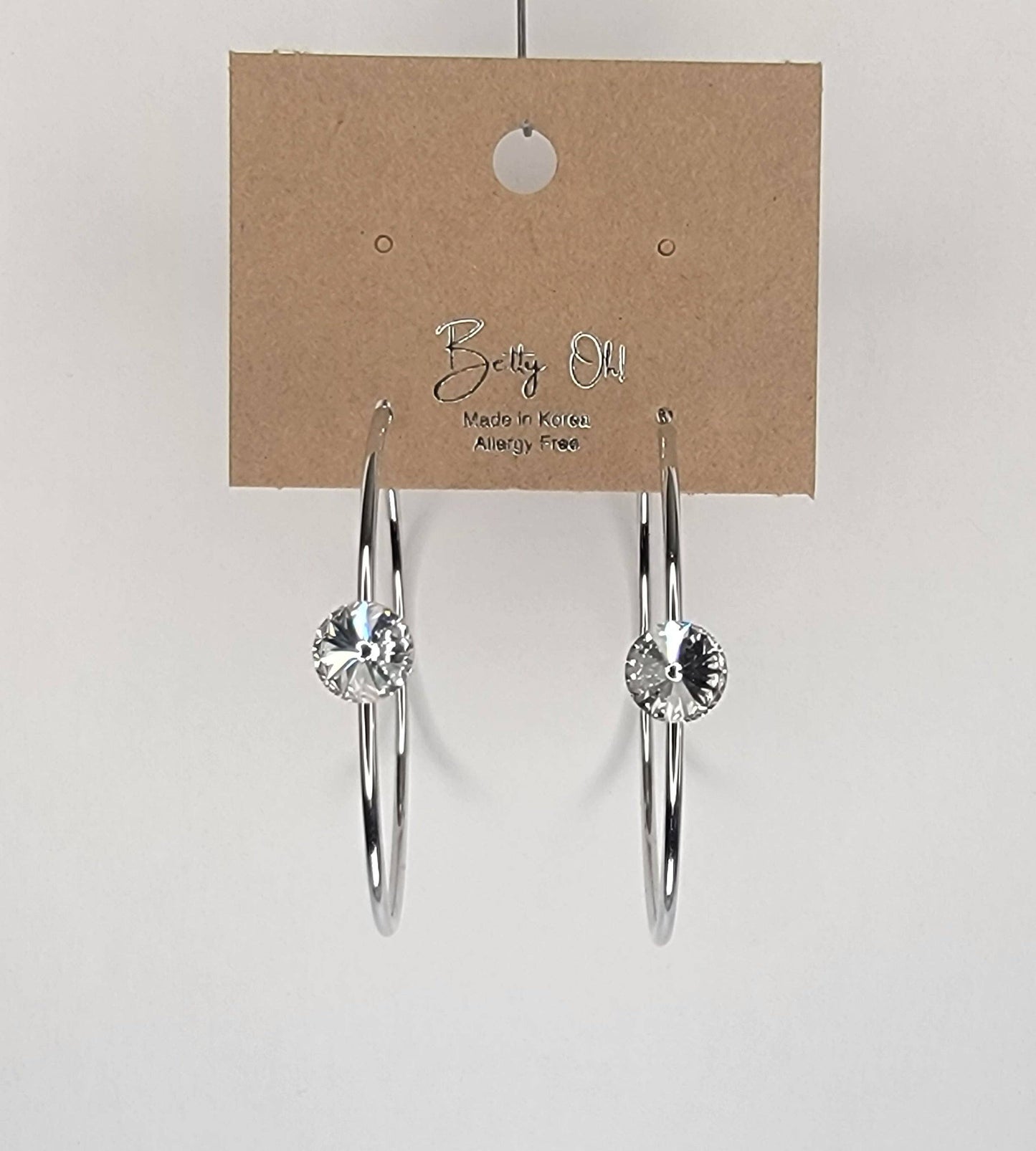 Single Stone Hoop Earring