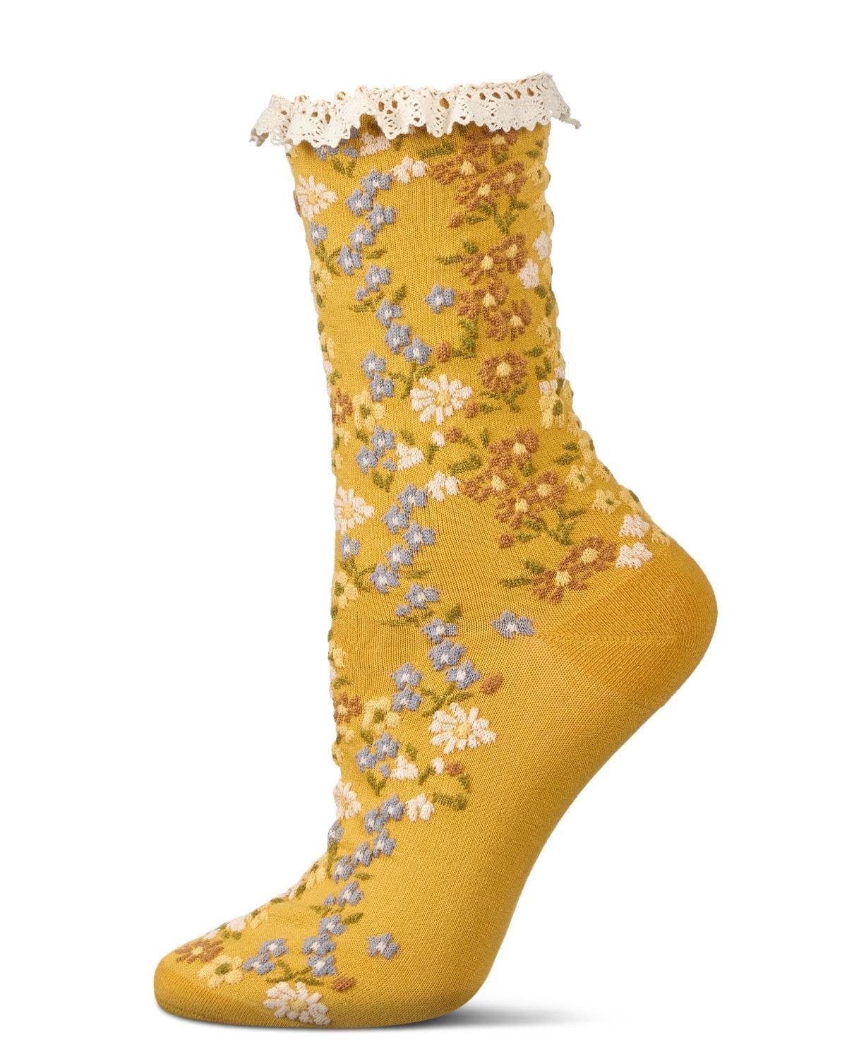 Liberty Floral Lace Cuff Crew