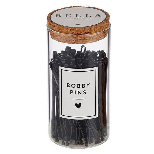 Black Bobby Pins in Jar,  Large 75pc