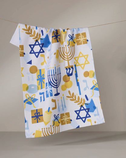 Geometry - Hanukkah is Here Tea Towel