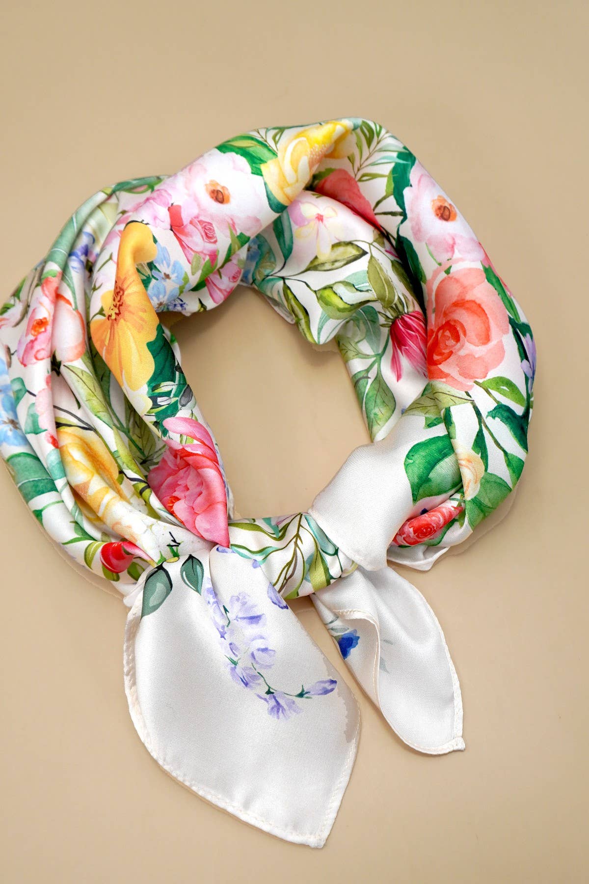 LARGE FLORAL PRINT BANDANA SCARF