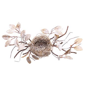 Birds Nest with Twigs and Leaf
