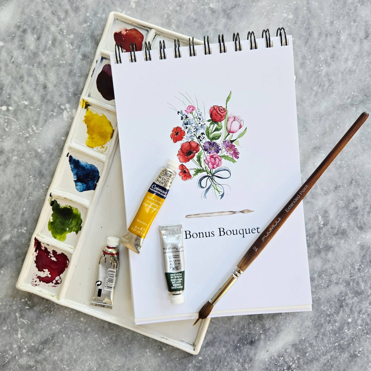 Watercolor Workbook, Spiral Bound, Birth Month Flowers