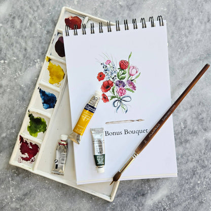 Watercolor Workbook, Spiral Bound, Birth Month Flowers