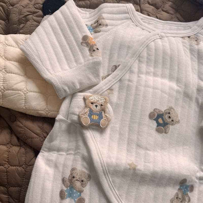 Baby Bear Kimono Romper: Beige / 3-6M