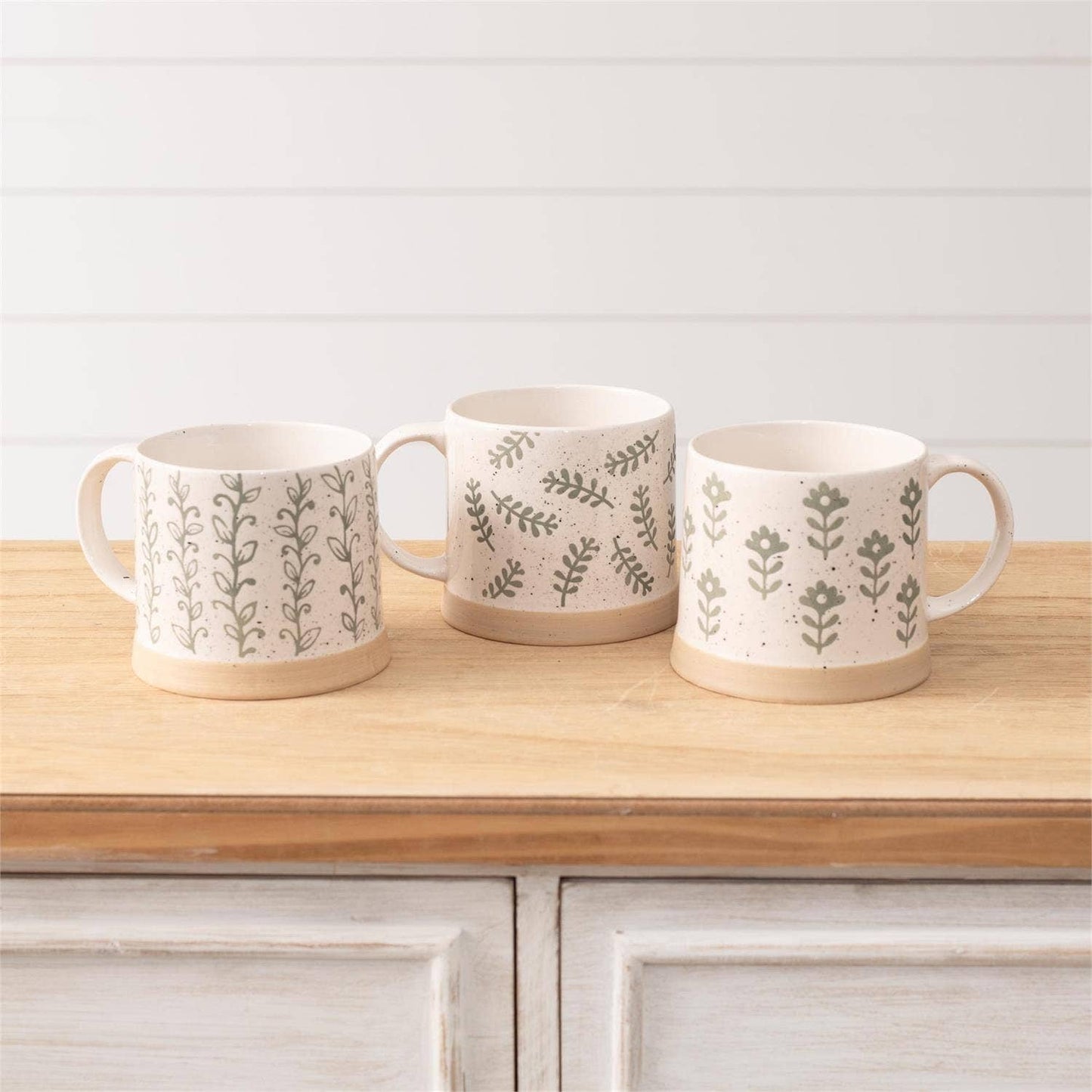 Leafy Green Stoneware Mugs sold separately