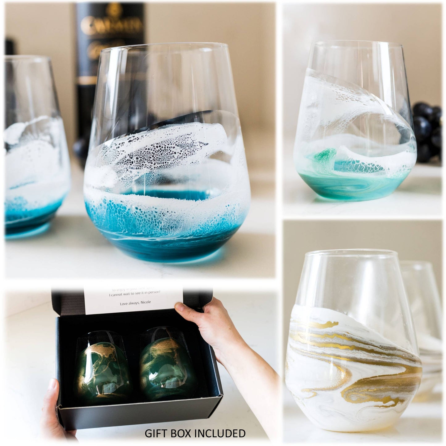 Resin Accented Wine and Entertaining Glasses Set - 2