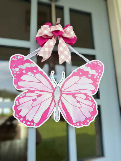 FPE x Catherine Cartie Pink Butterfly Door Hanger: Please Include the Bow