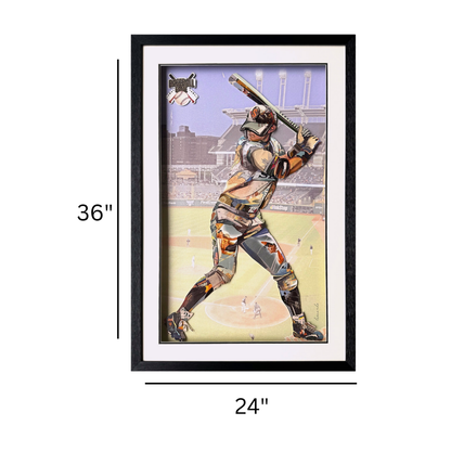 3D Collage Art | Baseball Player (36"x24")